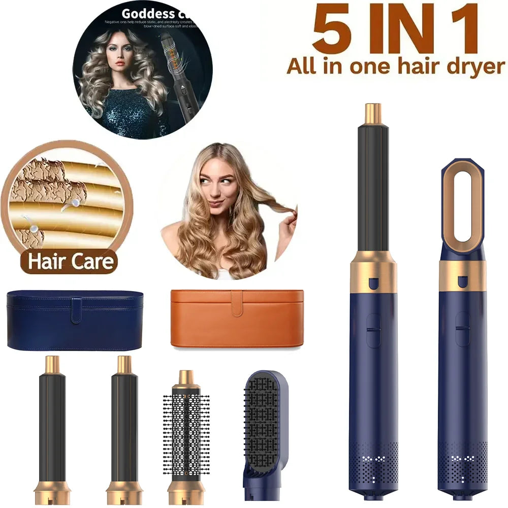 2024 New 5-in-1 Hair Dryer Hot Comb Set Professional Curling Iron Hair Straightener Styling Tool for Dyson Airwrap Hair Dryer Ho