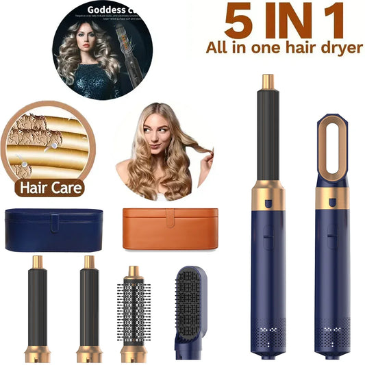 2024 New 5-in-1 Hair Dryer Hot Comb Set Professional Curling Iron Hair Straightener Styling Tool for Dyson Airwrap Hair Dryer Ho